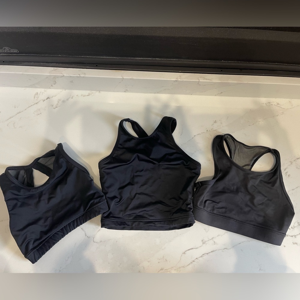 Black dance crop tops